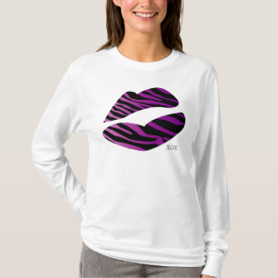 T-shirt Pourpre sauvage de chemise d'automne de lèvres de