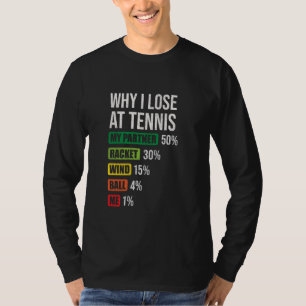T-shirt Pourquoi J'Ai Perdu Au Tennis Drôle Joueur De Tenn