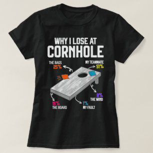 T-shirt Pourquoi je perds à Cornhole Humour Toss comme un 