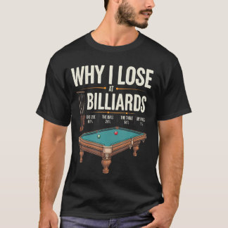 T-shirt Pourquoi je perds au billard Drôle de joueur de bi