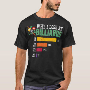 T-shirt Pourquoi je perds au billard joueur de sport snook
