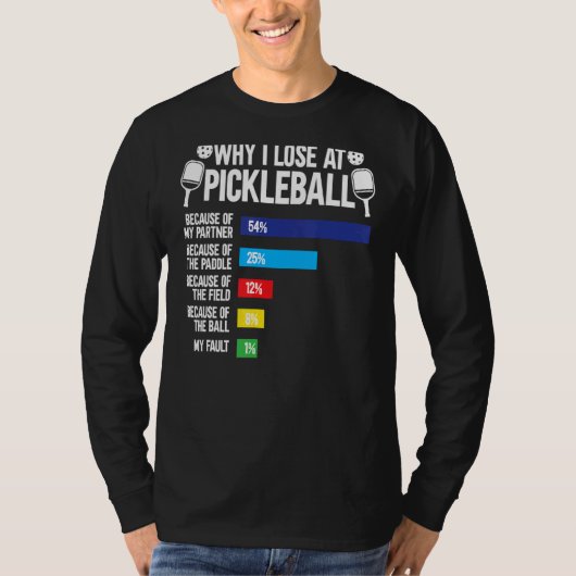 T-shirt Pourquoi je perds chez Pickleball Pickleball Playe (Devant)