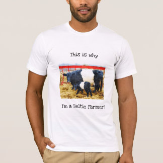 T-shirt Pourquoi je suis Beltie Farmer Belted Galloway Cow