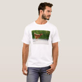 T-shirt Pourquoi le poulet a-t-il traversé la route ? (Devant entier)