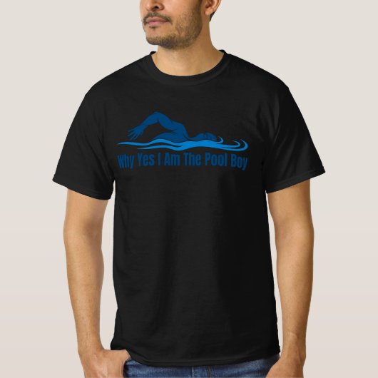 T-shirt Pourquoi Oui Je Suis Piscine Garçon Drôle nage Cad (Devant)