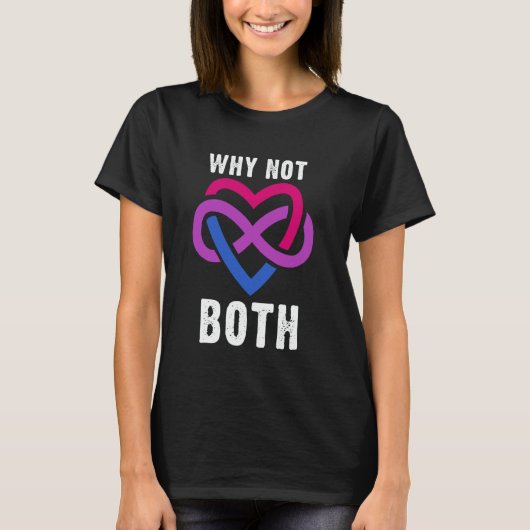 T-shirt Pourquoi pas les deux Polyamory Infinity Heart Bi (Devant)