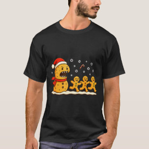 T-shirt Poursuite de monstre de pain d'épice Noël drôle Co