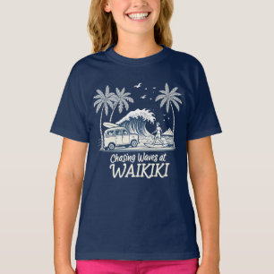 T-shirt Poursuivre les vagues à Waikiki
