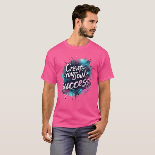 T-shirt "Poussé par la croyance en soi" (Devant entier)