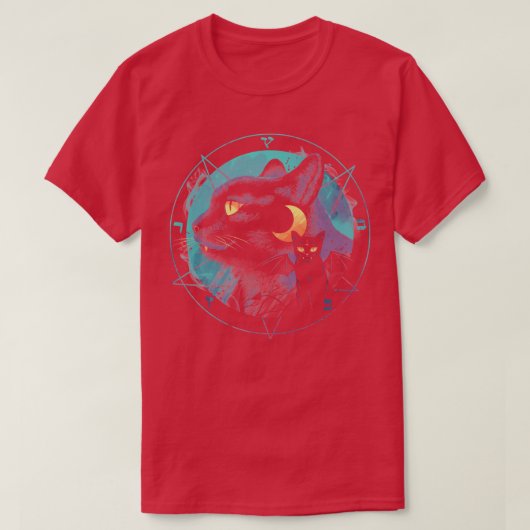 T-shirt Pousser le chat malin (Design devant)