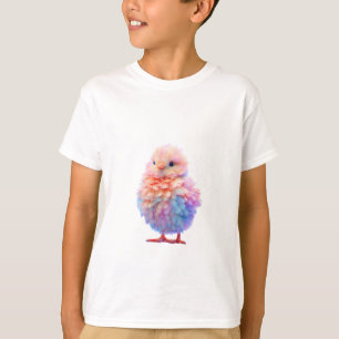 T-shirt Poussin Arc-en-Ciel Fluffy Pastel pour Enfants