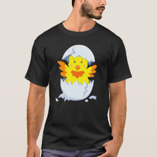 T-shirt Poussin éclot hors de l'œuf poulet poussin avec œu