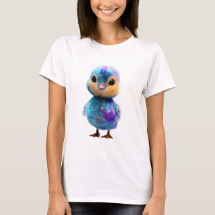 T-shirt Poussin Galaxie Sarcelle Psychédélique Femmes