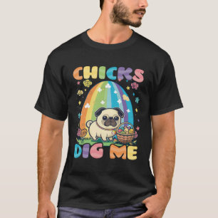 T-shirt Poussins M'aiment Pug Christian Pâques