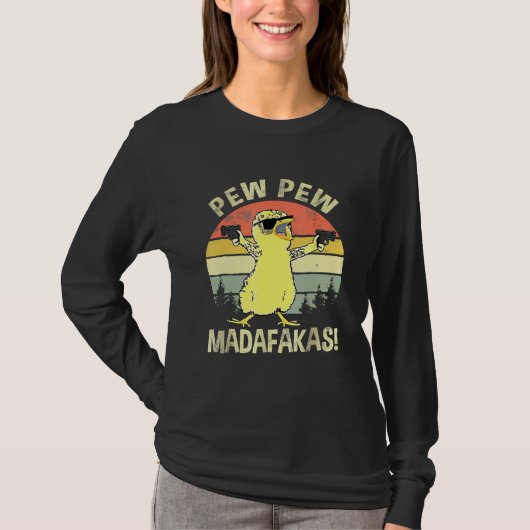 T-shirt Poussins Pew Pew Madafakas Vintage Chick (Devant)