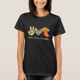 T-shirt Poutes de fille Tournesol Léopard Pays Western Vi