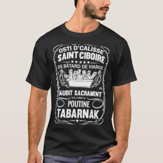 T-shirt POUTINE DU Québec - Couronnement Et Expressions De