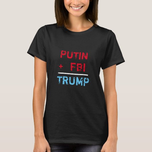 T-shirt "Poutine + FBI = atout" en rouge, le blanc et le (Devant)