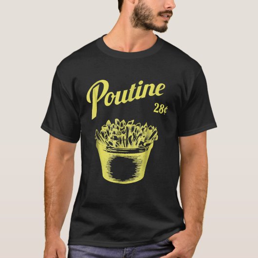 T-shirt Poutine Rétro Canada Montréal (Devant)