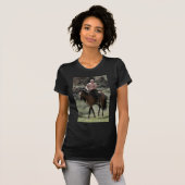 T-shirt Poutine sans chemise monte un cheval (Devant entier)
