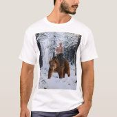 T-shirt Poutine sur un ours (Devant)