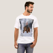 T-shirt Poutine sur un ours (Devant entier)