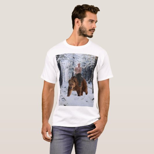 T-shirt Poutine sur un ours (Devant entier)