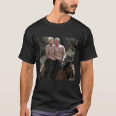 T-shirt Poutine Trump Cheval Riding Russie Humour (Devant)