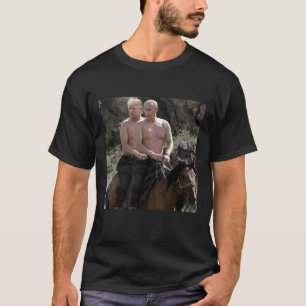 T-shirt Poutine Trump Cheval Riding Russie Humour