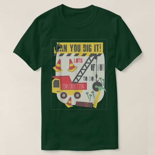 T-shirt Pouvez-Vous Le Creuser Construction Camion Garçon  (Design devant)
