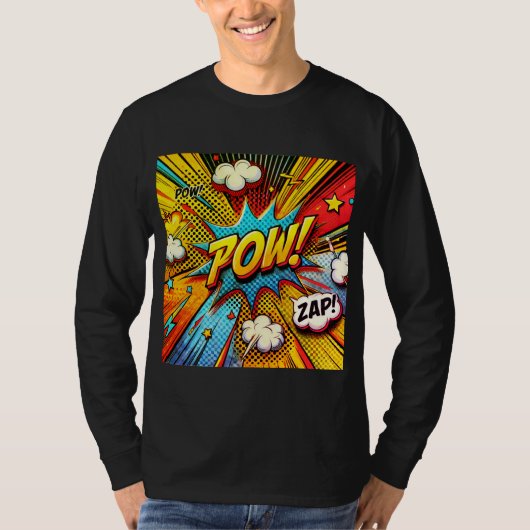 T-shirt POW ! ZAP ! Mot d'action comique - Design amusant  (Devant)