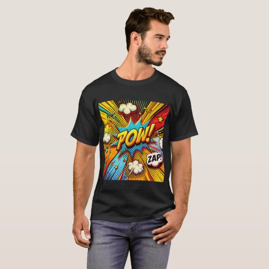 T-shirt POW ! ZAP ! Mot d'action comique - Design amusant  (Devant entier)