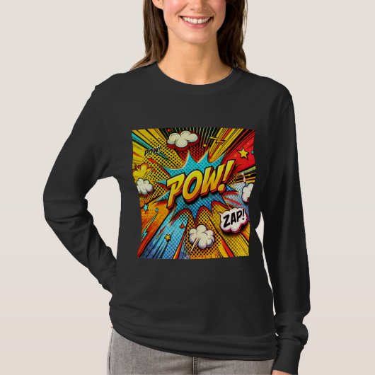 T-shirt POW ! ZAP ! Mot d'action comique - Design amusant (Devant)