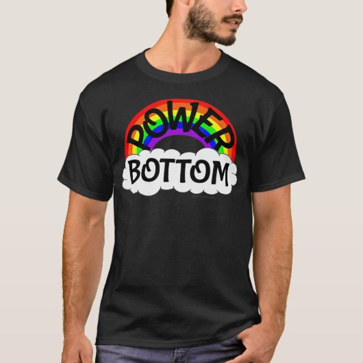T-shirt Power Bottom Gay pride Rainbow LGBT Festival -stan (Devant)