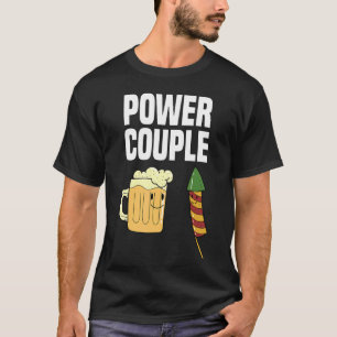 T-shirt Power Couple Firework 4 juillet Patriotique Hommes
