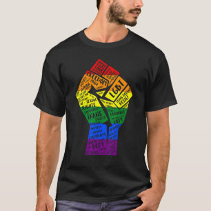 T-shirt Power Fist Lgbt Gay Lesbian Transgender Bisexual P