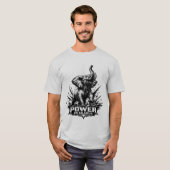 T-shirt POWER IN SILENCE" Elephant Bold Strength & Wisdom  (Devant entier)