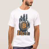 T-shirt Power of bitcoin cryptocurrency Hand Design (Devant)