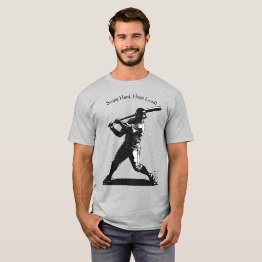 T-shirt Power Swing - Conception de base-ball de style com (Devant entier)