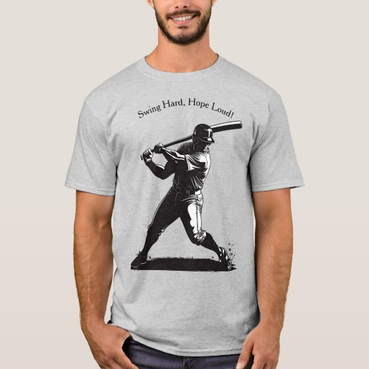 T-shirt Power Swing - Conception de base-ball de style com (Devant)