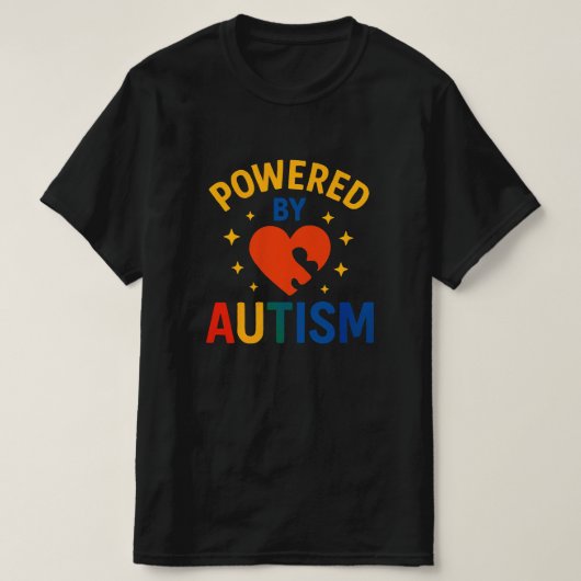 T-shirt Powered By Autism For Autism Chemise (Design devant)