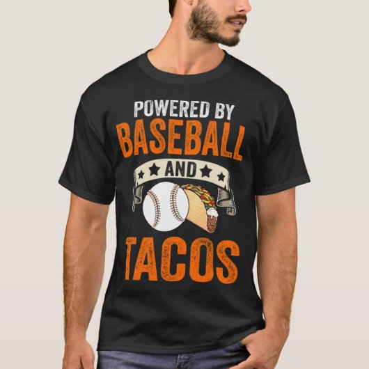 T-shirt Powered by baseball and tacos 2022 funny (Devant)