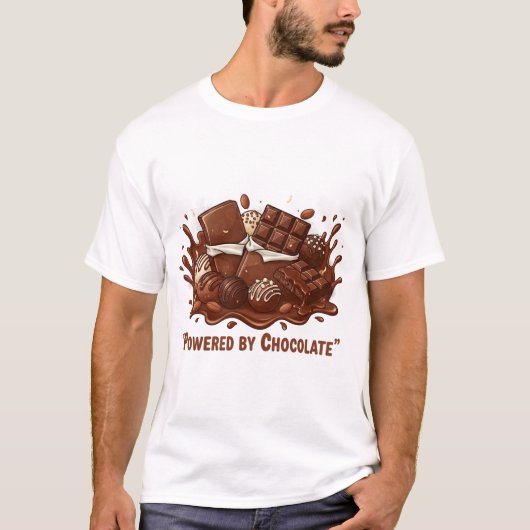 T-shirt Powered by Chocolate – National Chocolates Day Art (Devant)