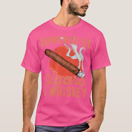 T-shirt Powered By Cigars Whiskey For A Cigar Expert (Devant)