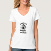 T-shirt Powered by Coffee and Optimism Illustration (Devant)