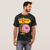 T-shirt Powered By Donuts Drôle Nourriture drôle dit drôle (Devant entier)