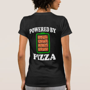 T-shirt Powered By Pizza - Pizza Drôle