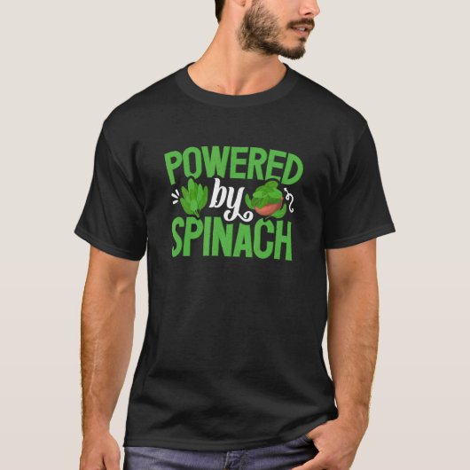 T-shirt Powered By Spinach  Vegan Veggies Vegetable Farmer (Devant)