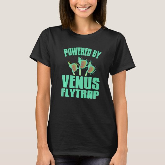 T-shirt Powered By Venus Flytrap Cool Carnivorous Plant Pr (Devant)