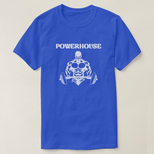 T-SHIRT POWERHOUSE, DEEP ROYAL MEN'S BASIC  (Design devant)